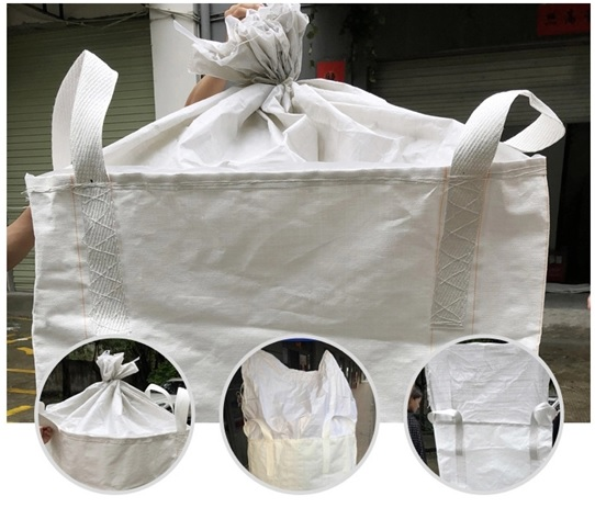 200gsm PP Woven PP Jumbo Bags 1500KGS With Skirt Top for Sand/Bean packaging 4