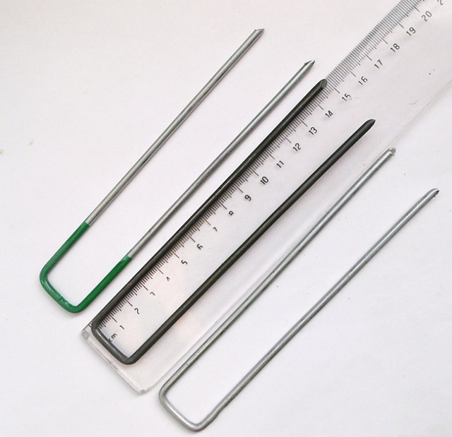 U Shaped Gavanized Long Steel Ground Nail With PVC Coating To Fix Geosynthetics To The Ground