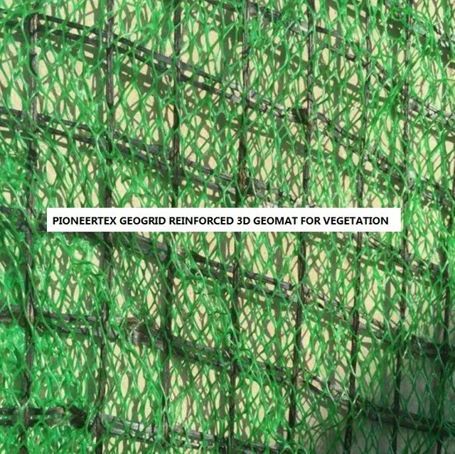 Geogrid Reinforced 3D 5mm Thick PP Erosion Control Blanket For Slope Protection