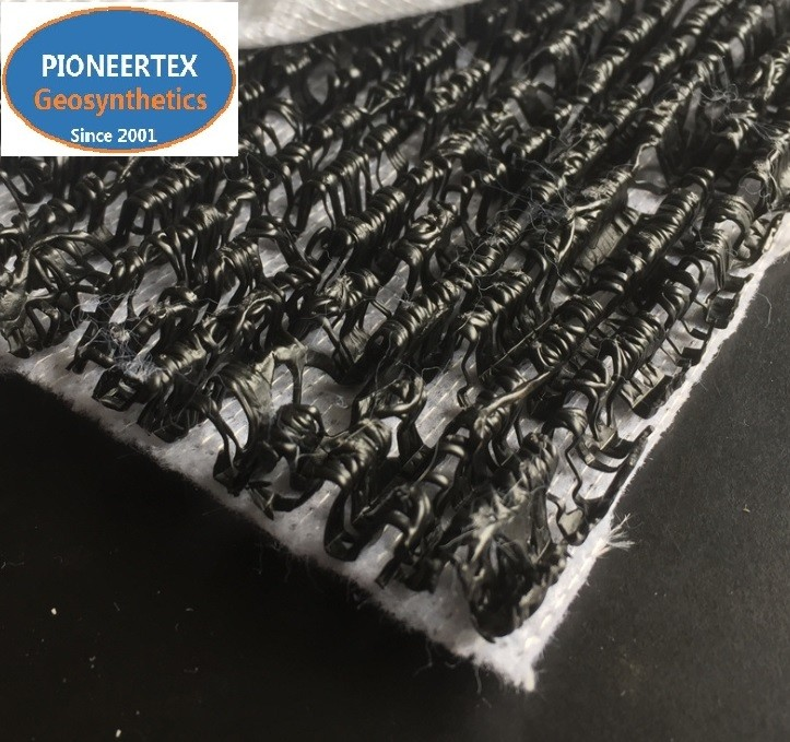 Composite Drainage Sheet with Wave shaped drain core for Synthetic Turf Grass For Golf/soccer field